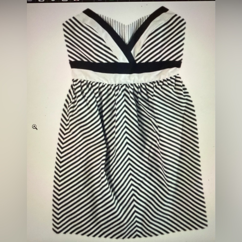 Alice + Olivia Adele dress strapless Black and White Striped Dress